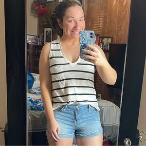 Madewell navy and white stripped top